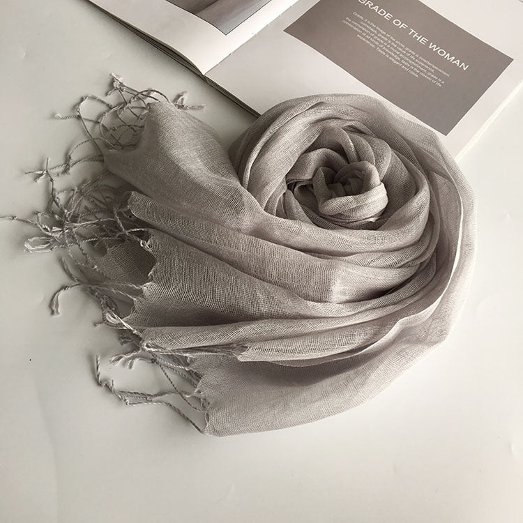 Thin Linen Candy Color Scarf Travel Holiday Sunscreen Shawl