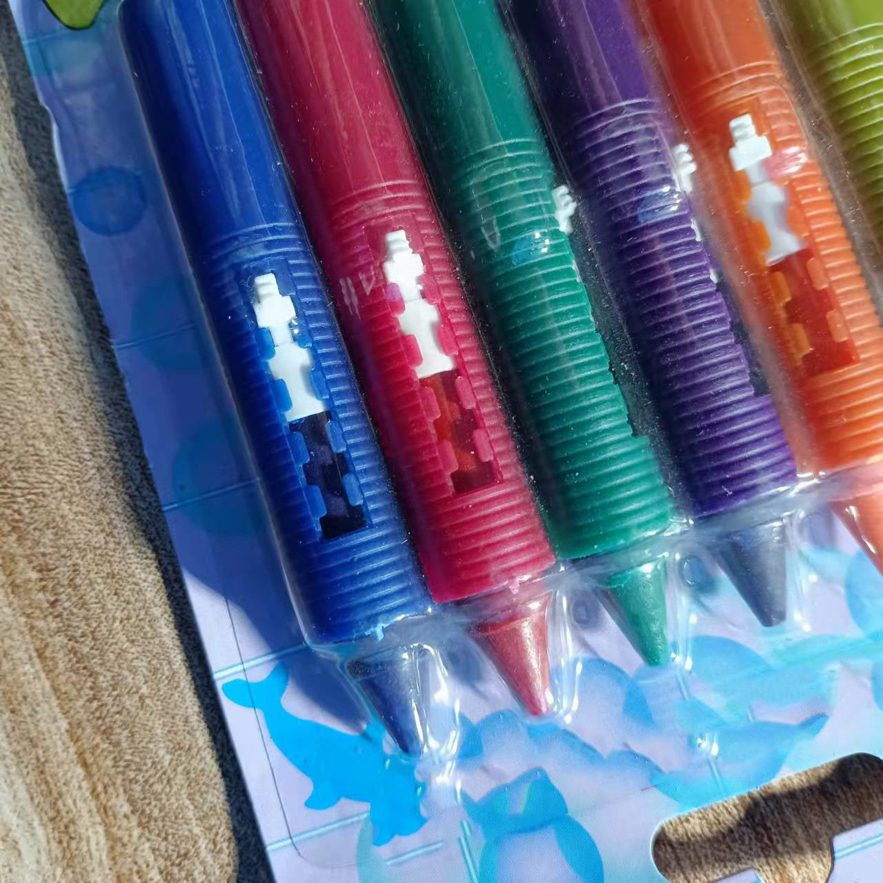 6-color Children's Washable Bath Crayons Push-type, No Dirty Hands