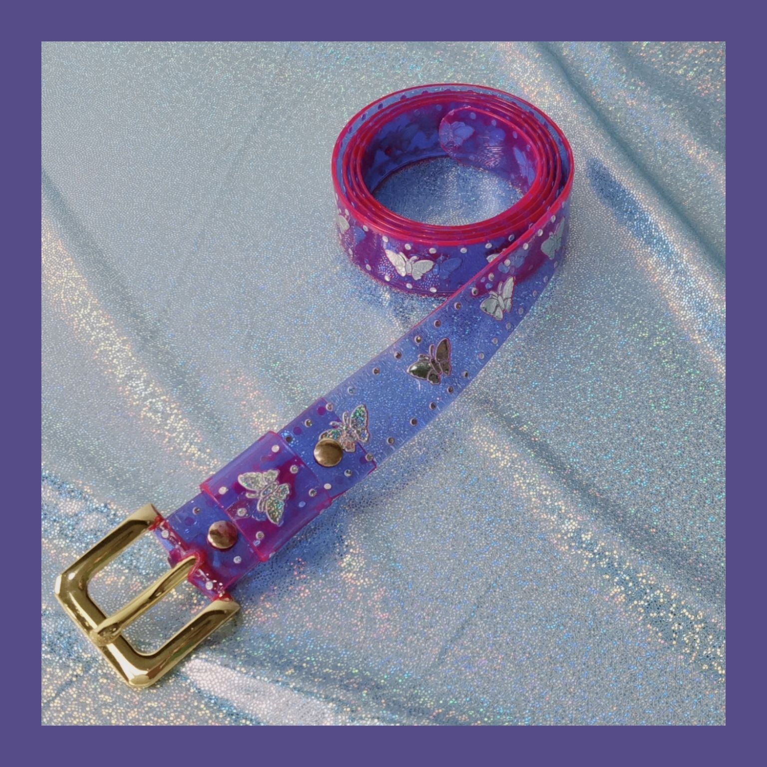 Ceinture décorative papillon fluorescente transparente rétro facile à assortir