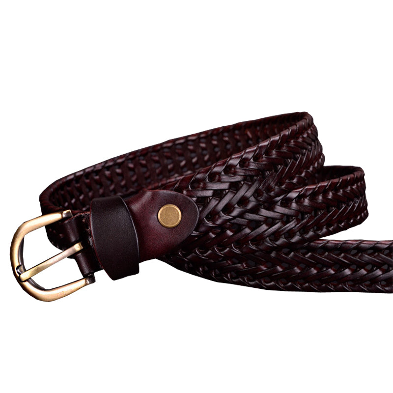 Ladies hand-woven leather belt