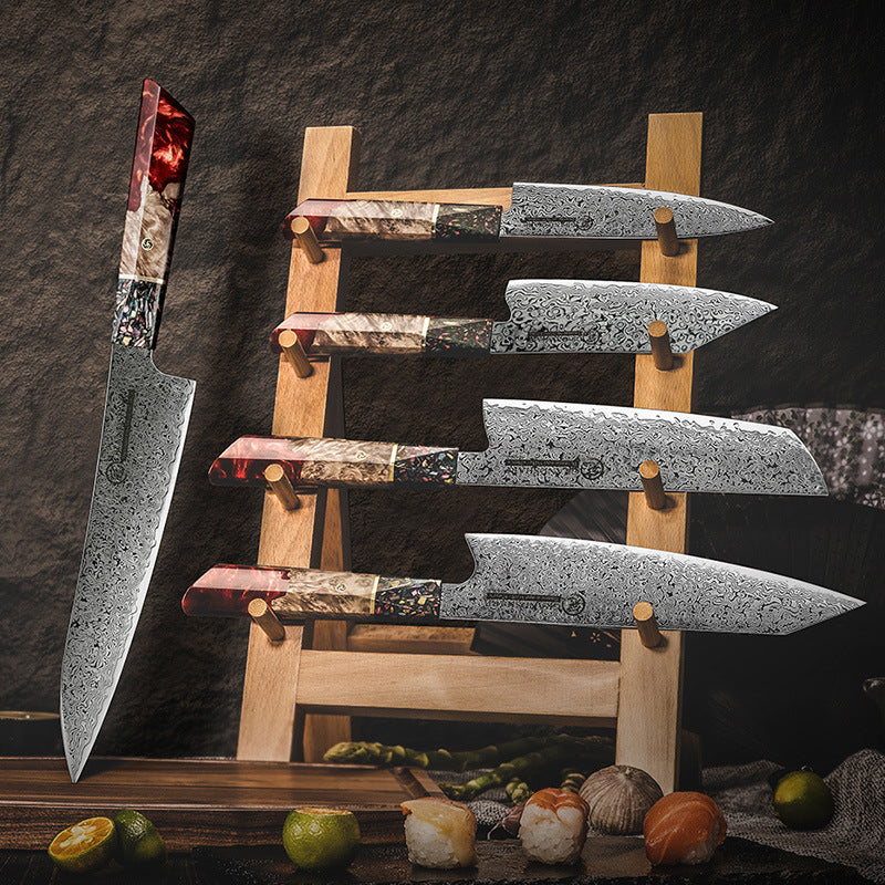 Damascus Steel Kitchen Knife Chef Cutting Knife Universal Knife Household Slice