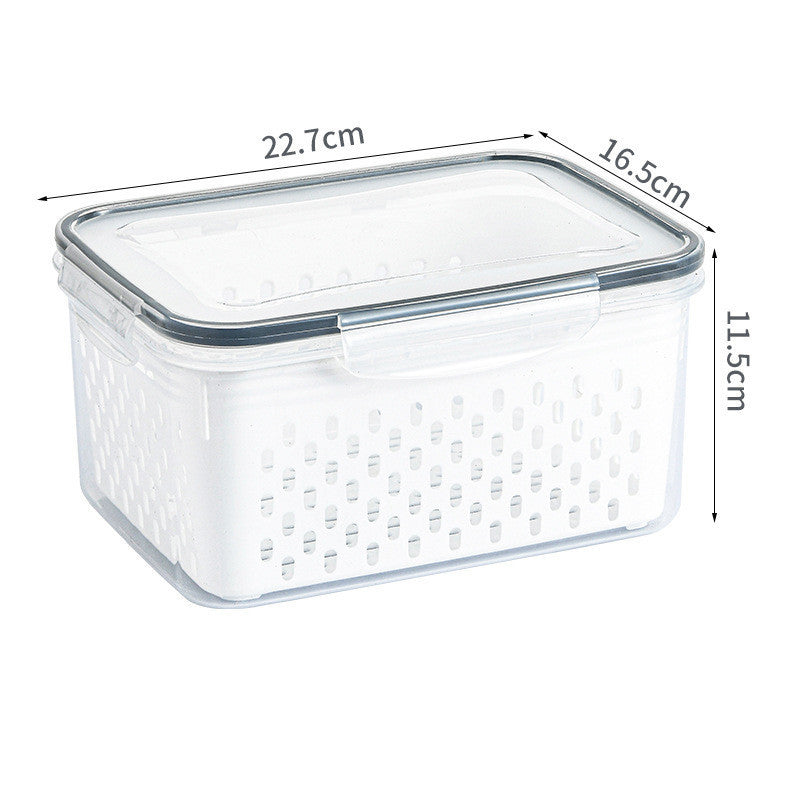 Household Double Layer Refrigerator Storage Box With Lid