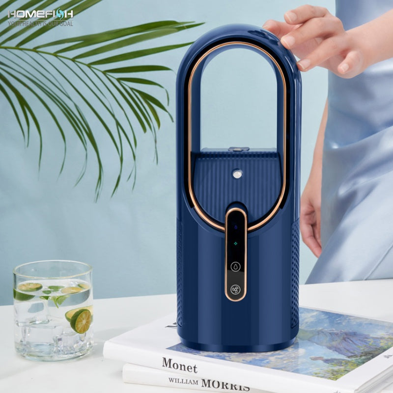 HOMEFISH F6 Small Fan Desktop Spray Desktop Mini Humidification Refrigeration Portable USB Charging Household Leafless Fan