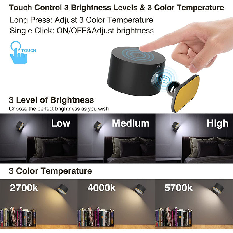Modern Hotel Bedroom Bedside Reading Lamp