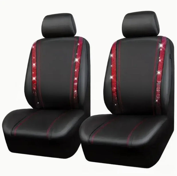Car Diamond Stereo Rhinestone Non-slip Universal PVC Waterproof Seat Cover