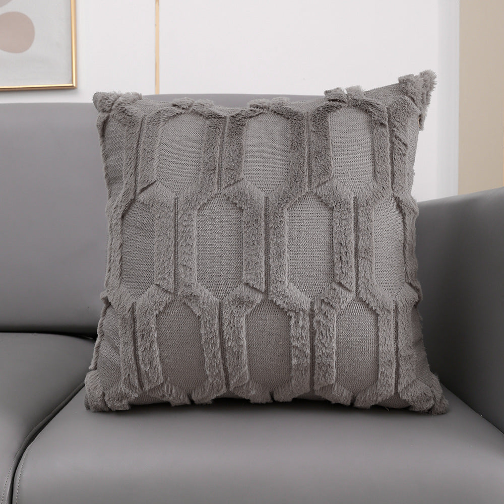 Classic Cover Plush Embroidered Lumbar Pillow Sofa Cushion Trend