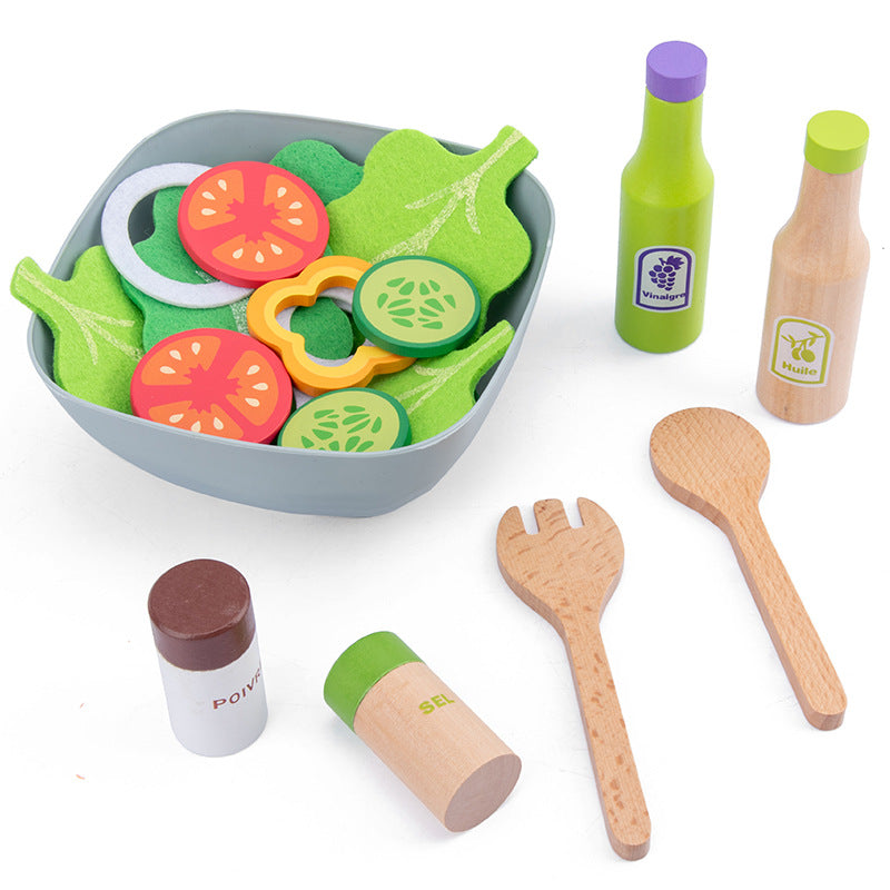 Children's Fruit And Vegetable Toy Set Play House Wooden Fruit And Vegetable Model Salad Tableware