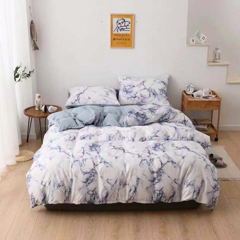 Three sets of textured stone quilt cover and pillowcase