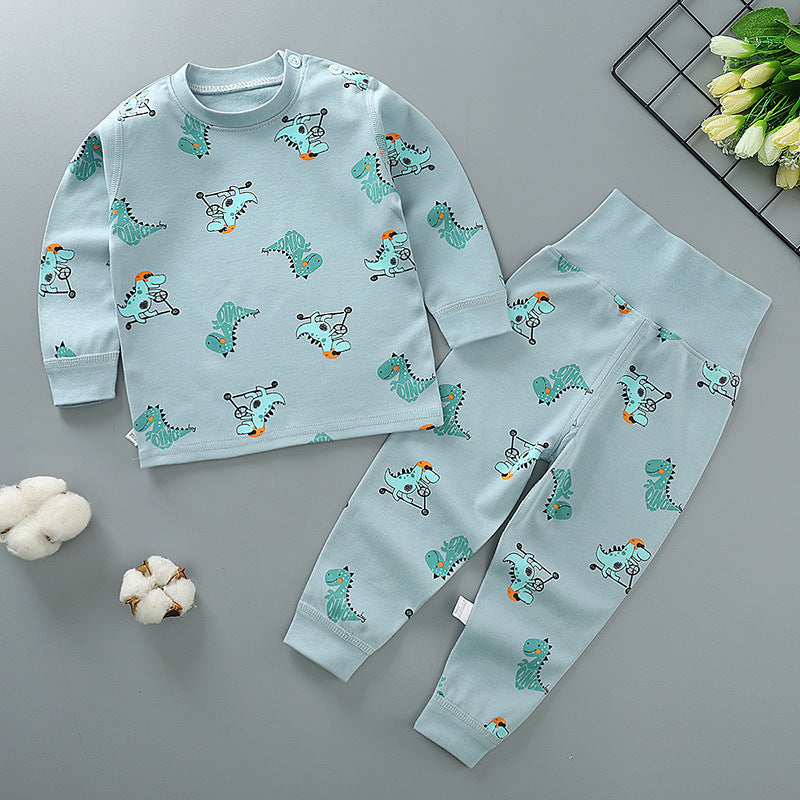 Autumn and winter children's cotton high-waist belly-protecting autumn clothes long trousers