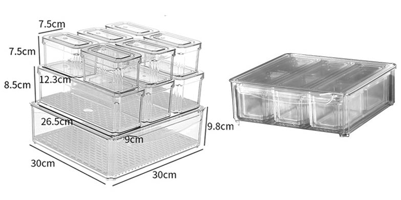PET Refrigerator Box Snack Fruit And Vegetable Transparent Crisper
