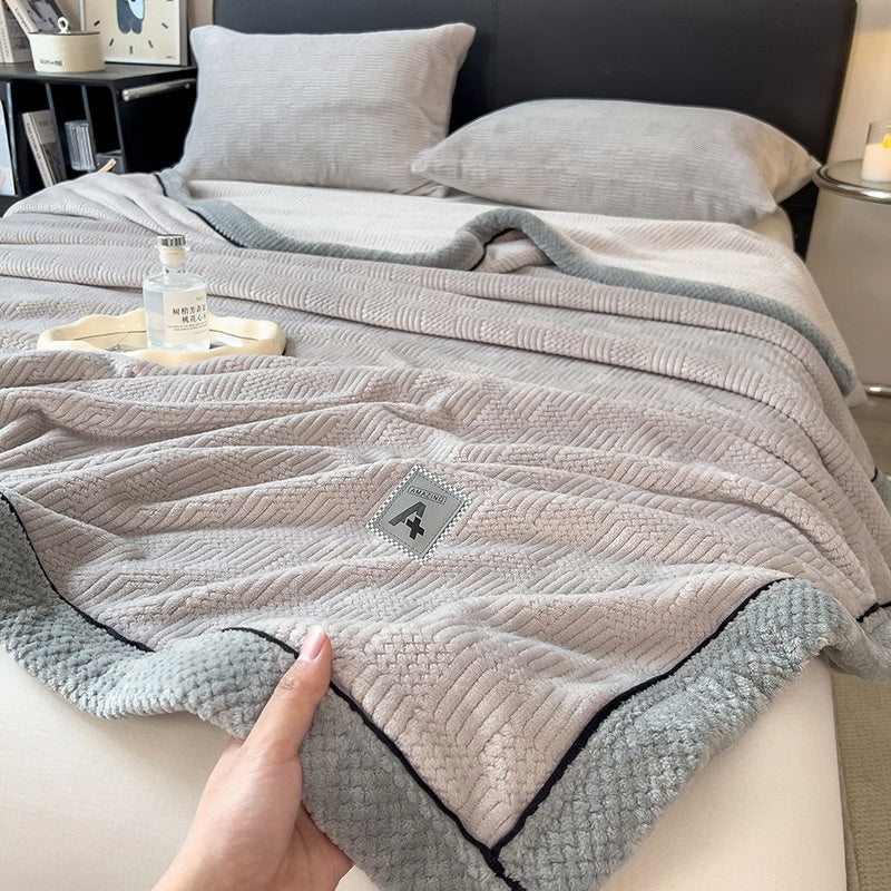 Maternal And Child Grade Knitted Blanket Milk Velvet Blanket Coral Fleece Air-conditioning Blanket