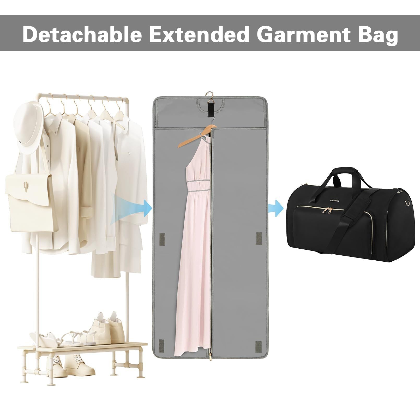 Travel Suit Dustproof Bag Convertible Wear-resistant Folding Storage Backpack