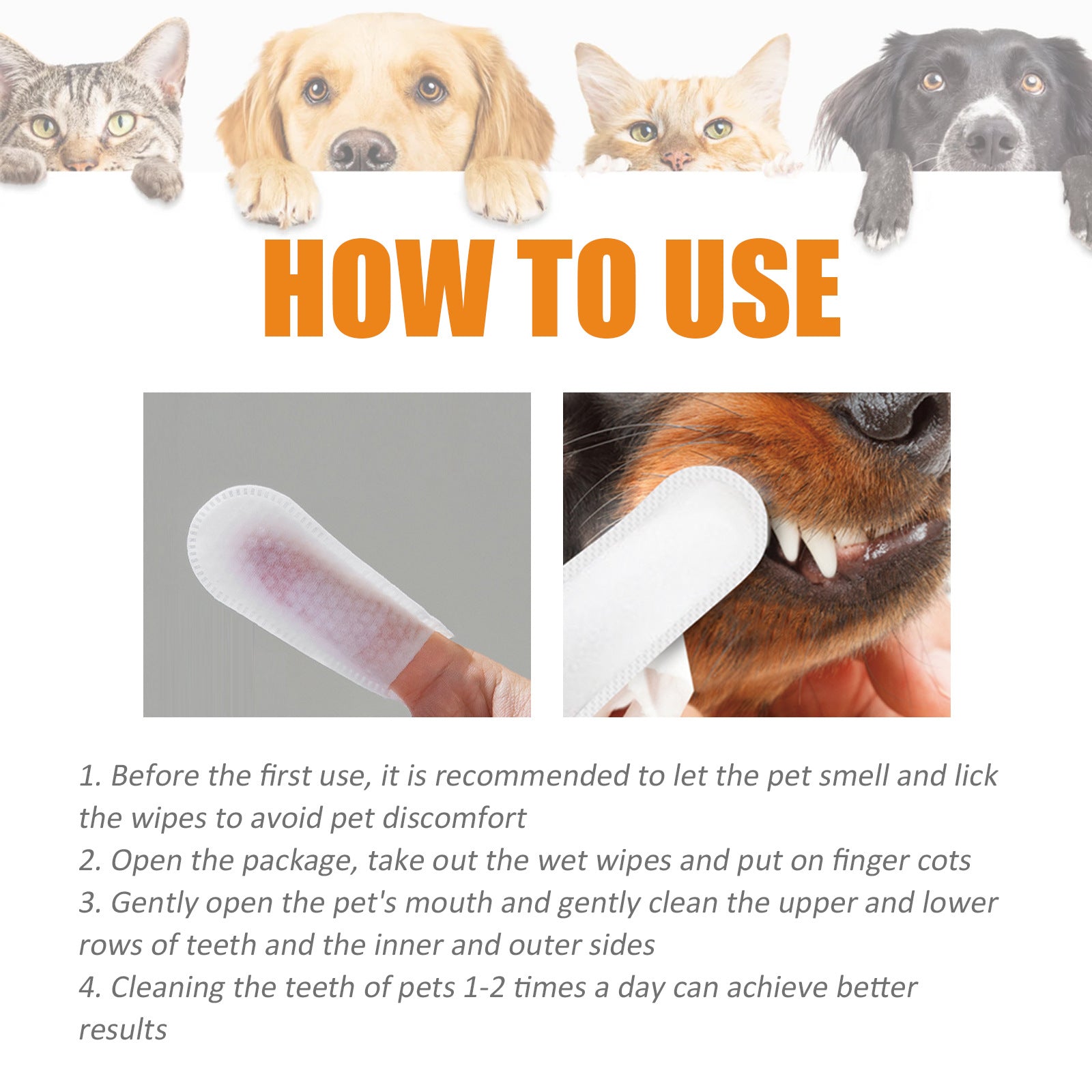 Dog Cat Teeth Cleaning Finger Stall Pet Teeth Cleaning