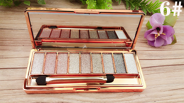 9-color Eyeshadow Palette Gold Pearlescent Earth Color Does Not Bloom