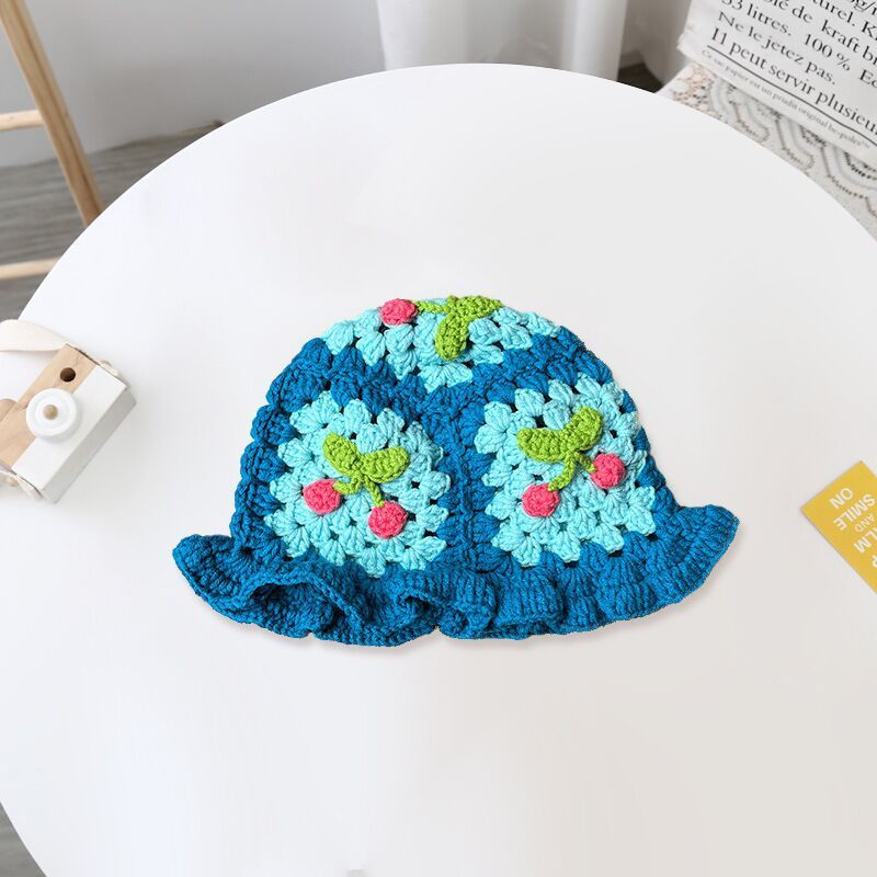Cherry Hand Knit Sweater Hat Keeps Warm And Fashionable