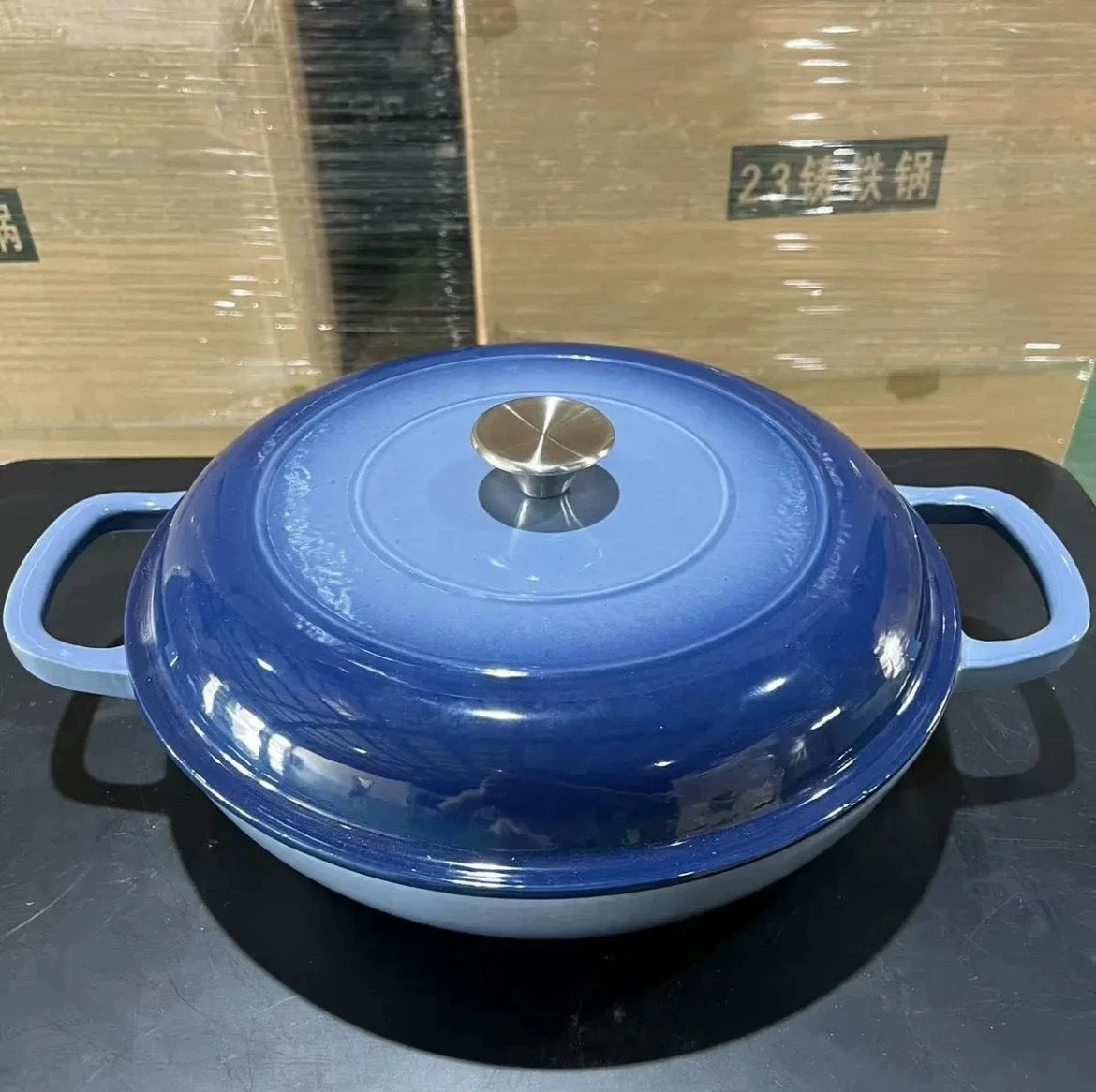 Household Multi-functional Cast Iron Enamel Seafood Pot 30cm Enamel Stew Pot