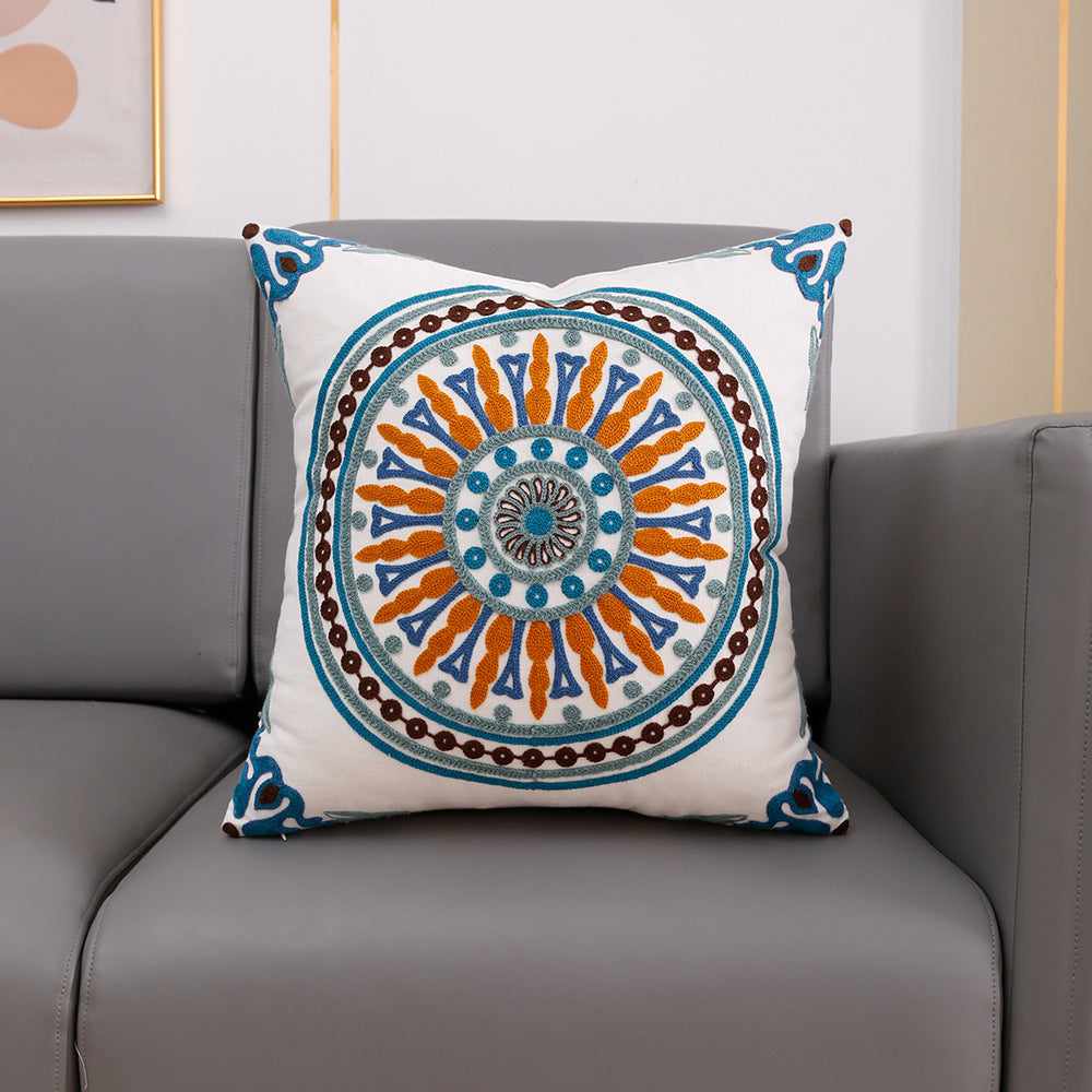 Towel Embroidery Words Pillow Cover Sofa Waist Rest