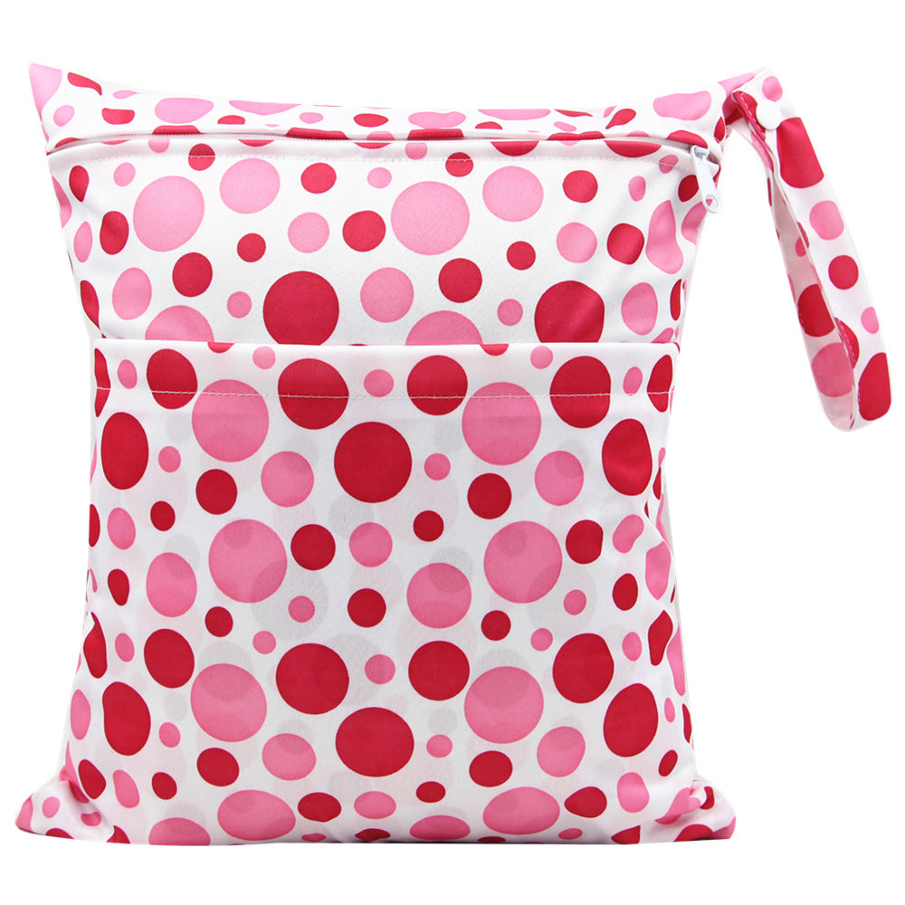 Diaper Bag 30 36cm Baby Double Zipper Printing Waterproof Diaper Bag