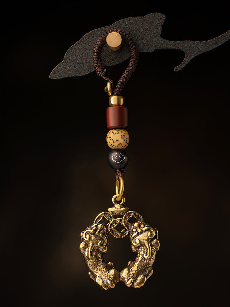 Pure brass car keychain