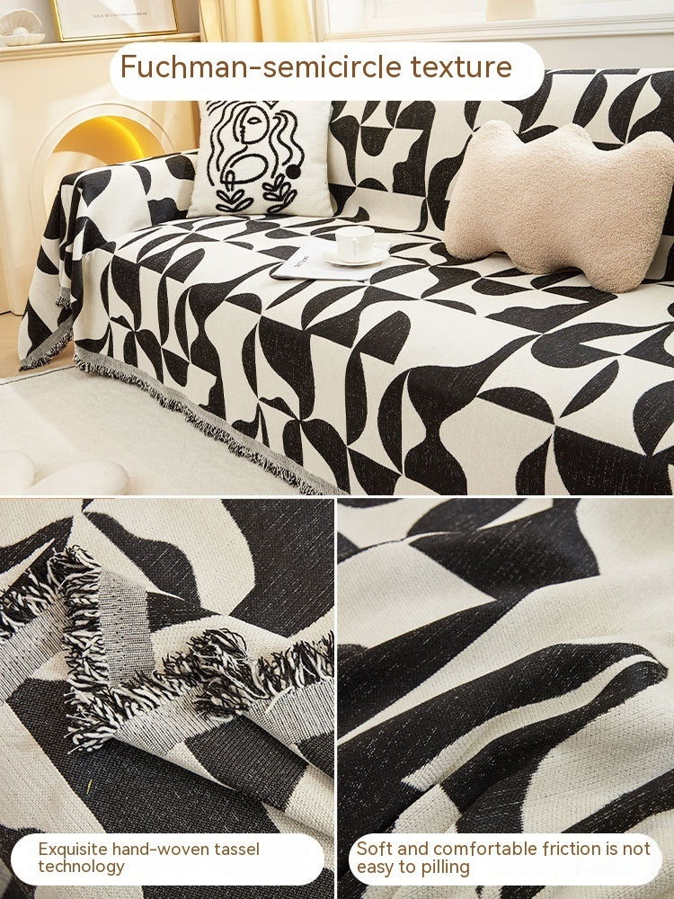 Sofa Slipcover All-inclusive Chenille Anti-scratching Anti-Gray