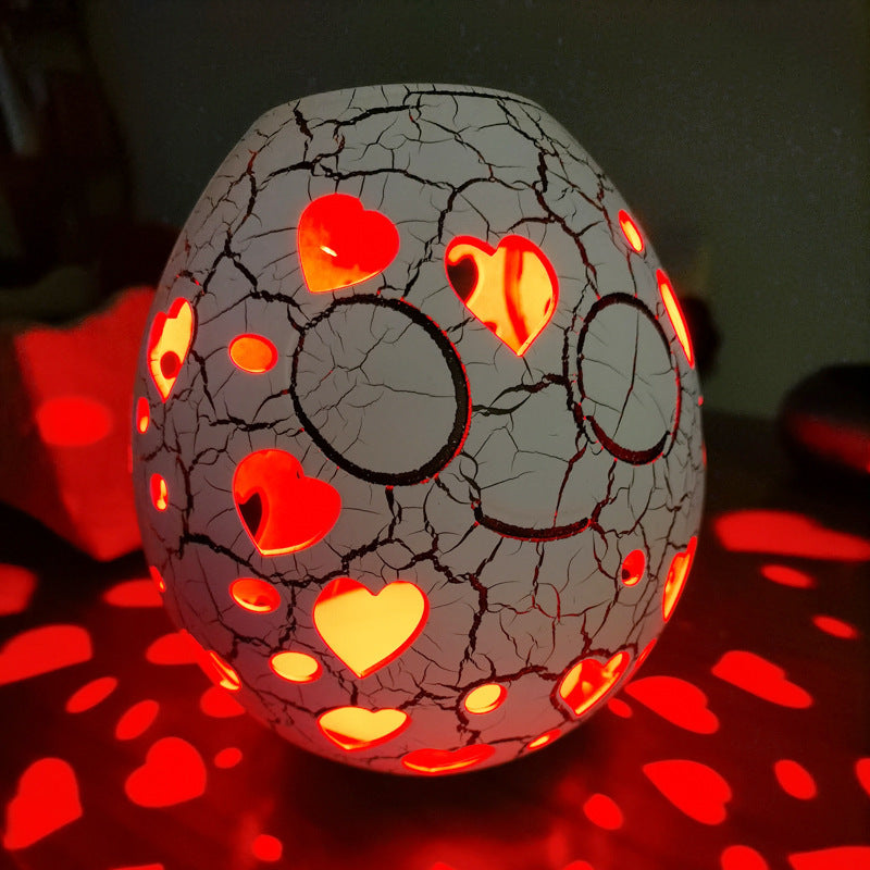 Lampe œuf d'oie à LED craquelée, rechargeable, RVB, culbutante