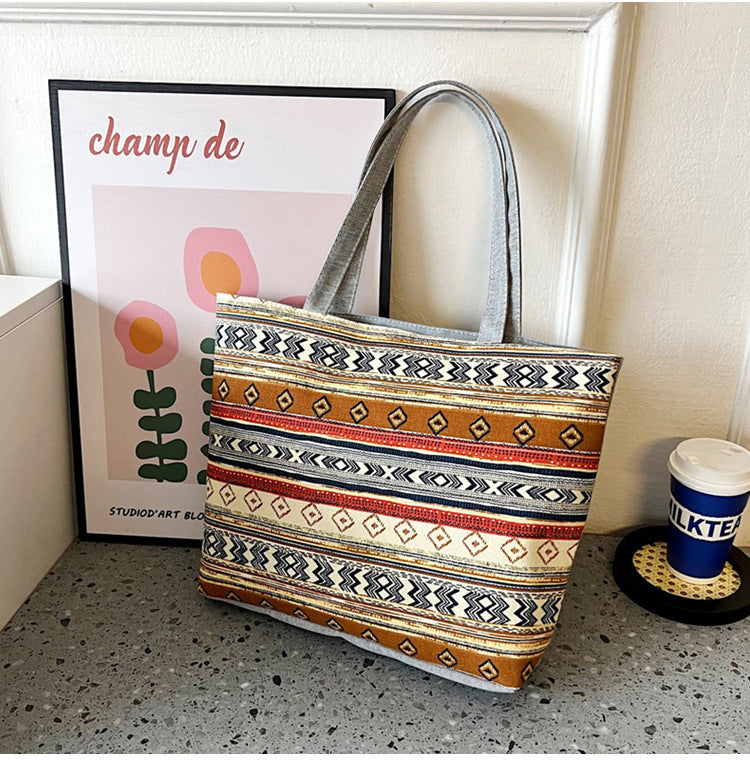Canvas Large Capacity Ladies Print Tote Bag