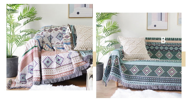Geometric Pattern Sofa Blanket Dust Cover Towel