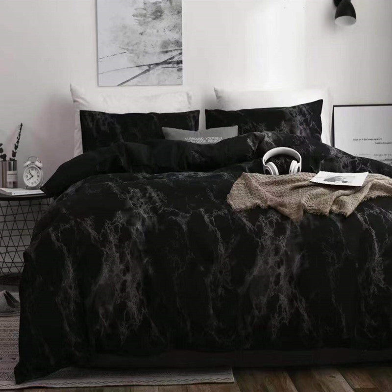 Three sets of textured stone quilt cover and pillowcase
