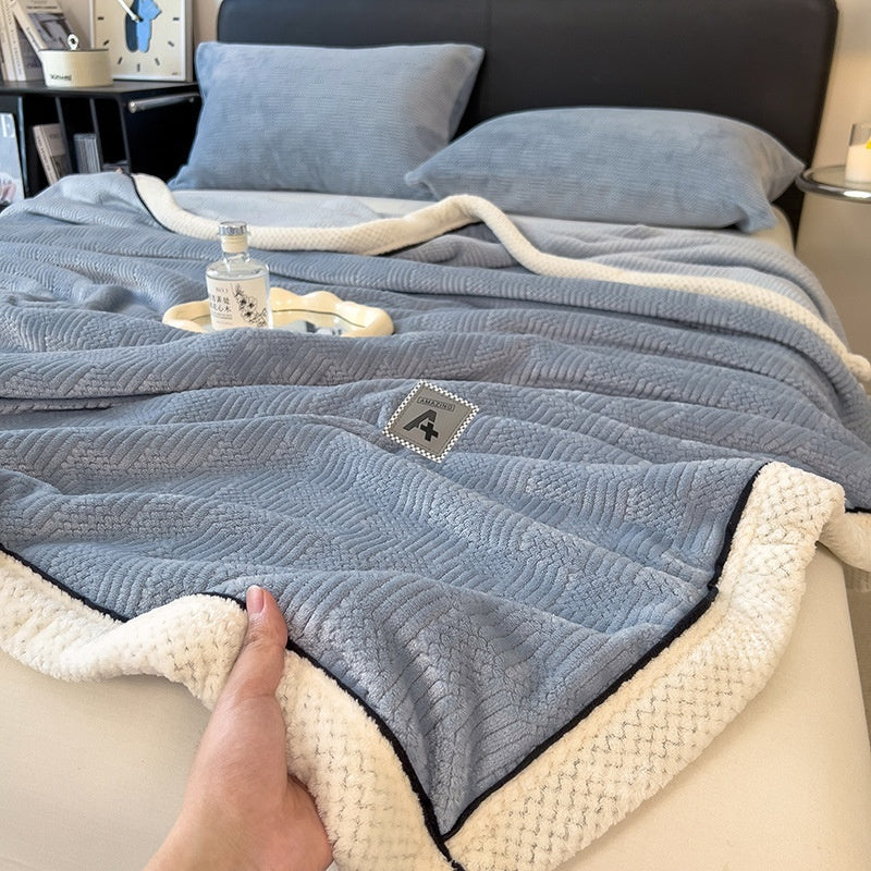Maternal And Child Grade Knitted Blanket Milk Velvet Blanket Coral Fleece Air-conditioning Blanket