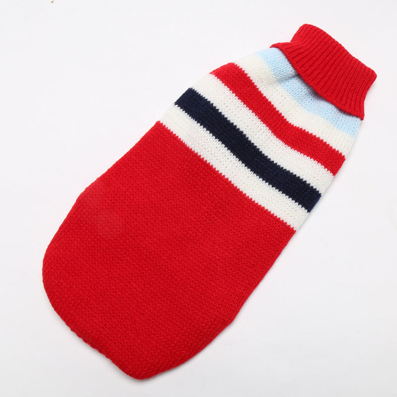 Pet Dog Fashion Simple Knitted Striped Clothes