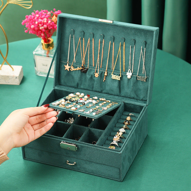 Retro Jewelry Box Korean Jewelry Storage Multilayer