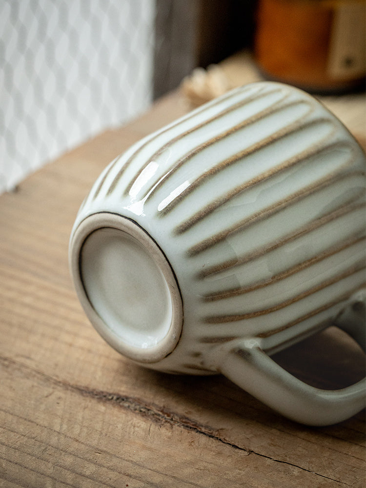 Distressed Embossed Ceramic American Retro Coffee Cup