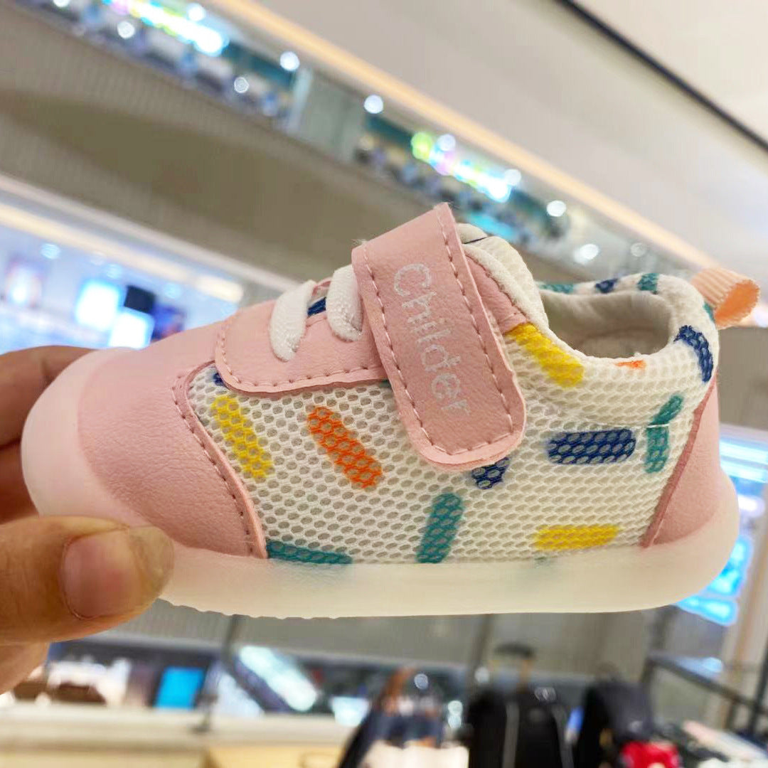 Baby Girl's Soft-soled Mesh Breathable Toddler Shoes