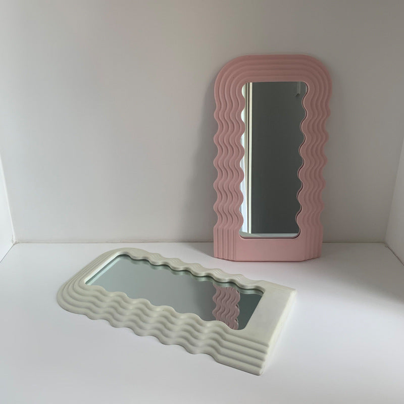 Medieval Memphis Wave Mirror Desktop Makeup Mirror