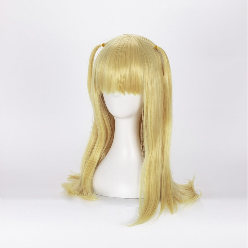High Temperature Silk Golden Double Ponytail COS Wig