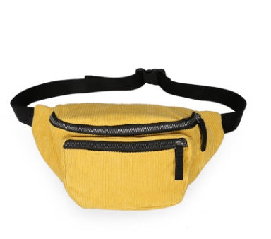 Trendy fashion retro corduroy small chest bag multi-function pockets fitness portable Messenger bag casual travel handbags