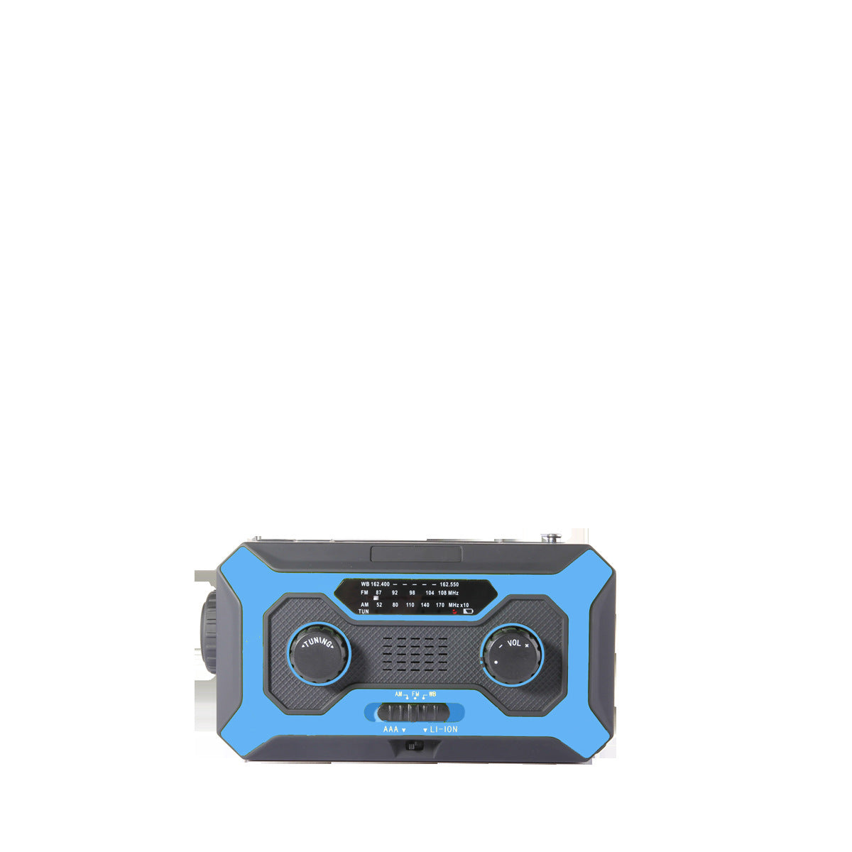 Radio à manivelle solaire avec éclairage LED et batterie externe
