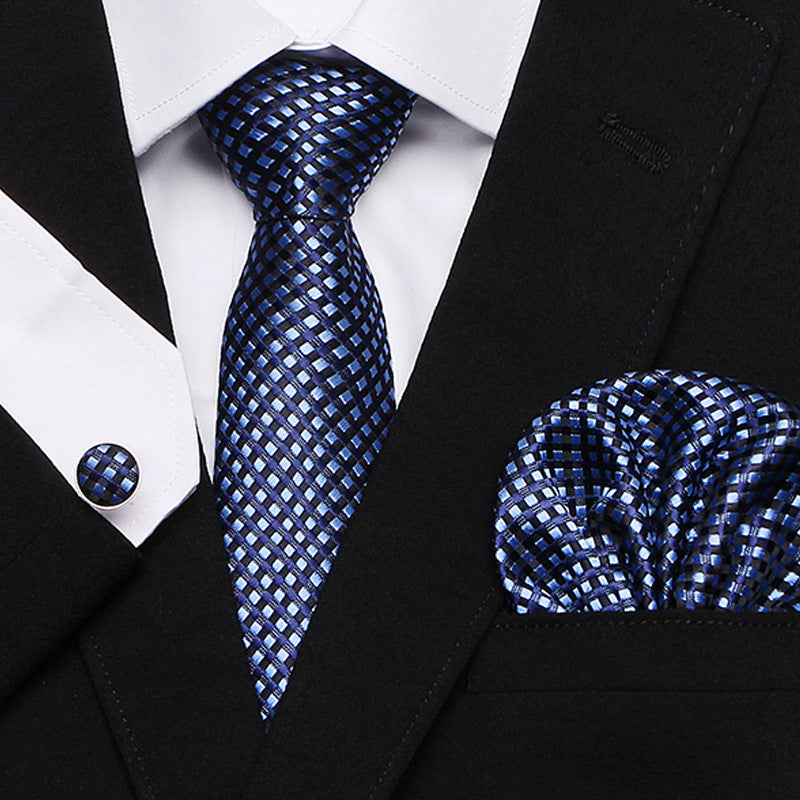 Men's Fashion Simple Cashew Flower Tie Three Pieces Set