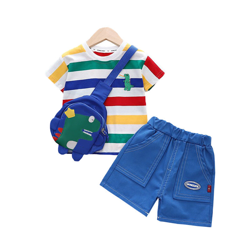 Men's Short Sleeve Two-piece Suit