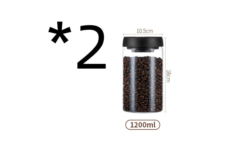 Vacuum Pumping Coffee Nut Glass Storage Jar