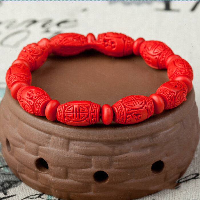 Women's Fashion Personality Cinnabar Bracelet Multi-circle