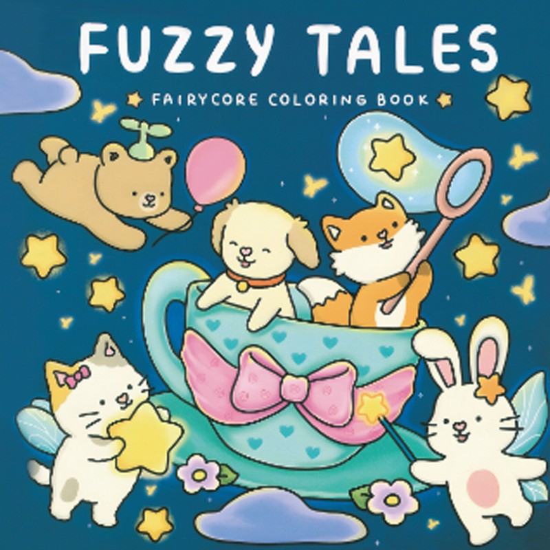 Coloring Book For Adults And Teens Cute Animal Characters Book Easy-to-start Coloring Book