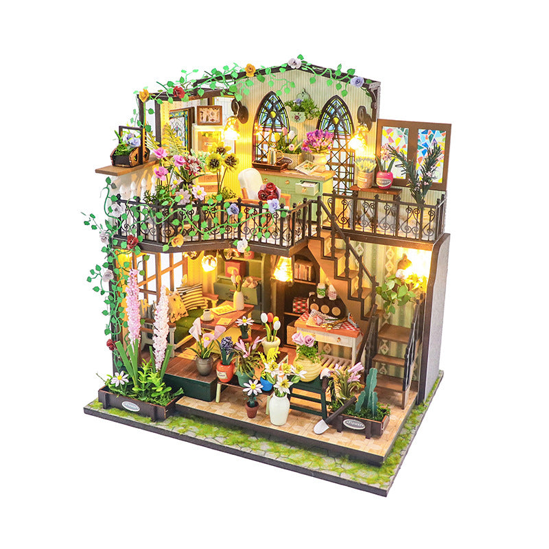 Double Layered Garden House Villa Mini DIY Building Model