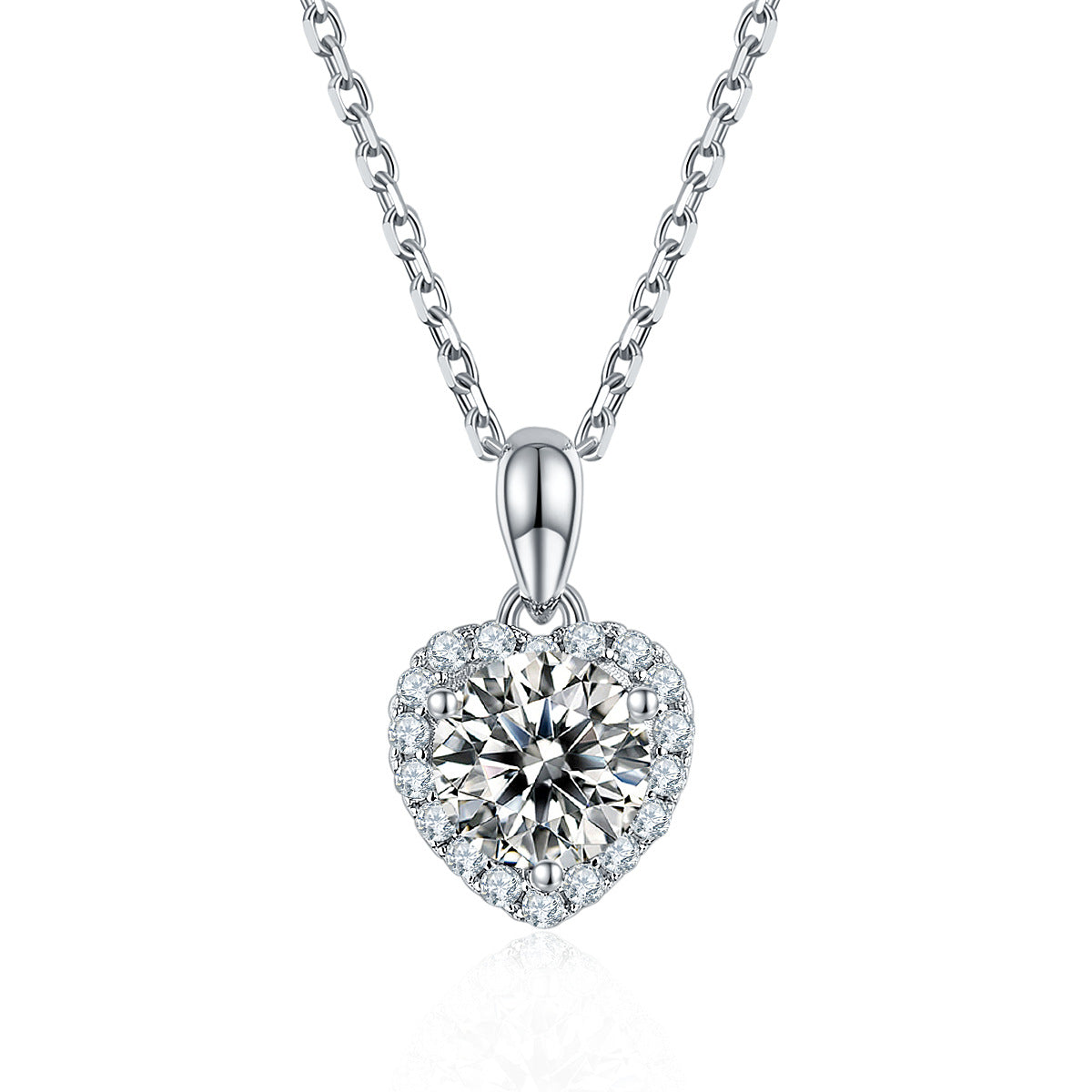 Light Luxury 925 Silver Necklace Earring Bracelet Love Design Moissanite