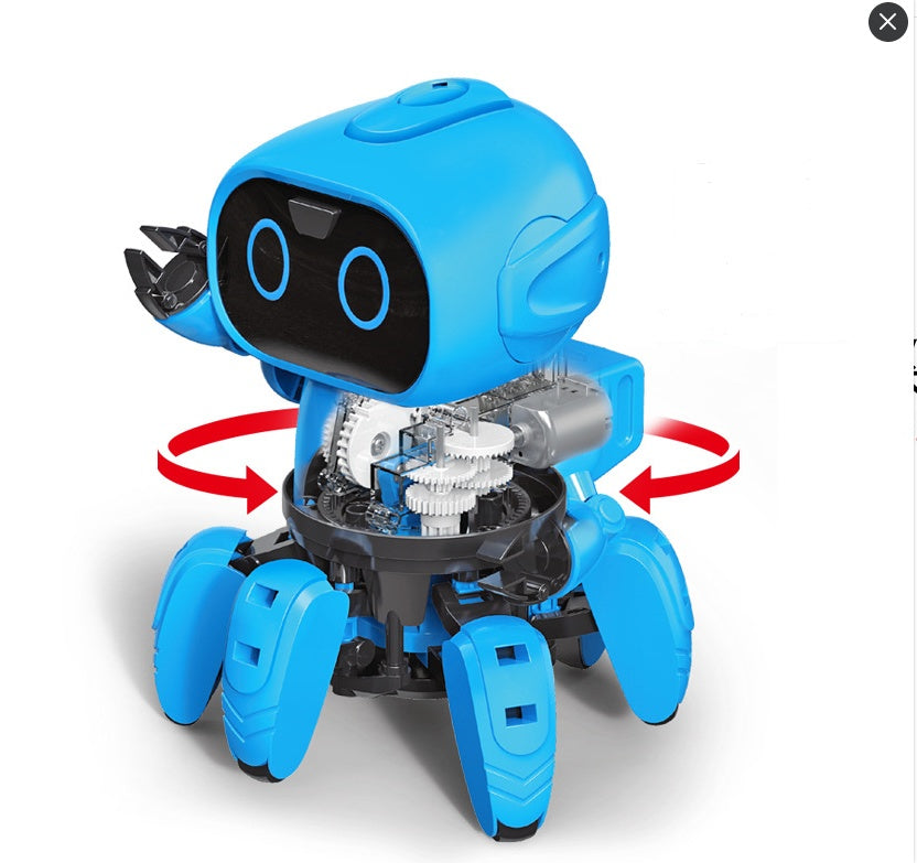 Assembling robot induction obstacle avoidance diy assembling toy small six robot model