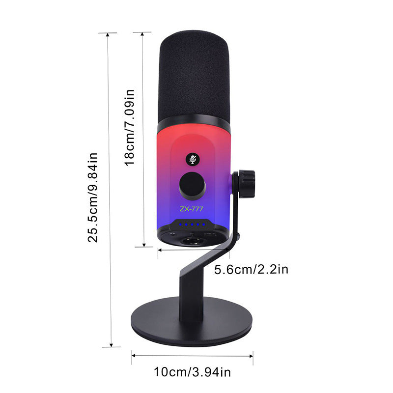 ZX777 Moving Coil XLR USB Dual-mode Noise Reduction Microphone