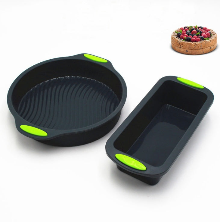 Molde de silicona para hornear pasteles, forma cuadrada, cuadrada, redonda, para hacer pan tostado, bandeja para pasteles, paquete de 2