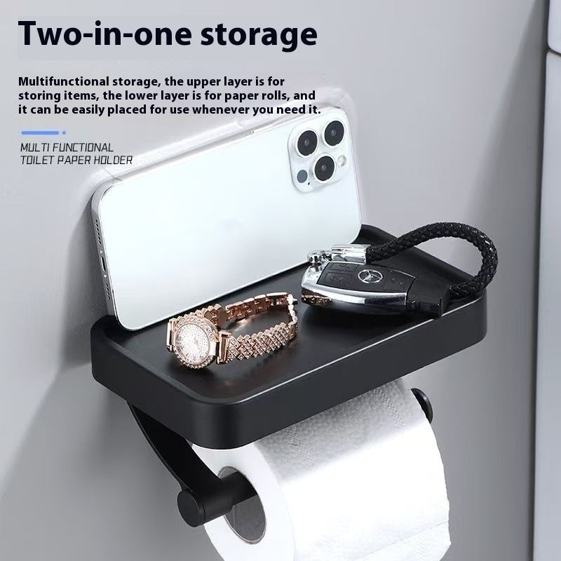 Wall-mounted Bathroom Punch-free Thickened Toilet Paper Holder