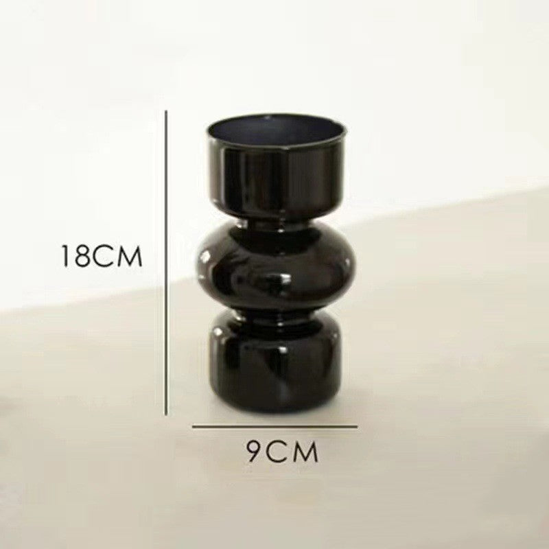 Black Glass Candlestick Nordic Romantic French Home Soft Decoration