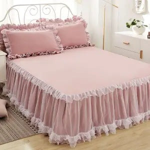 Korean Style Lace One-piece Princess Bedspread Lace Bed Cover Thick Mattress Protection Cover Sheet